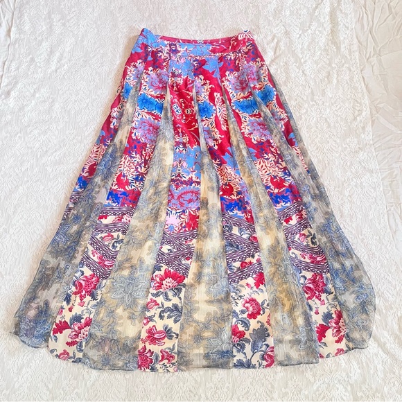Anthropologie Hemant & Nandita Lourve metallic floral maxi skirt - Picture 11 of 12